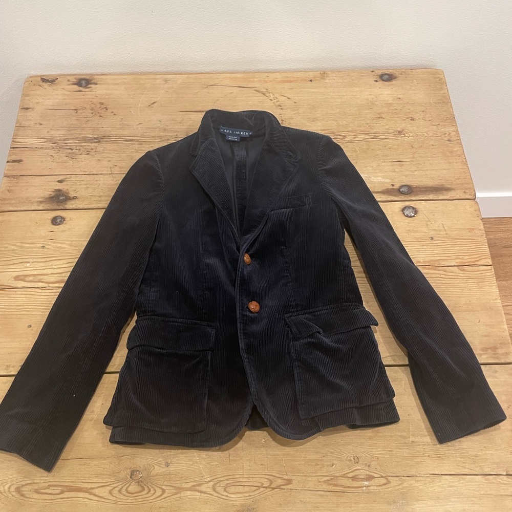 Vintage Blue Label Ralph Lauren navy corduroy blazer size 10